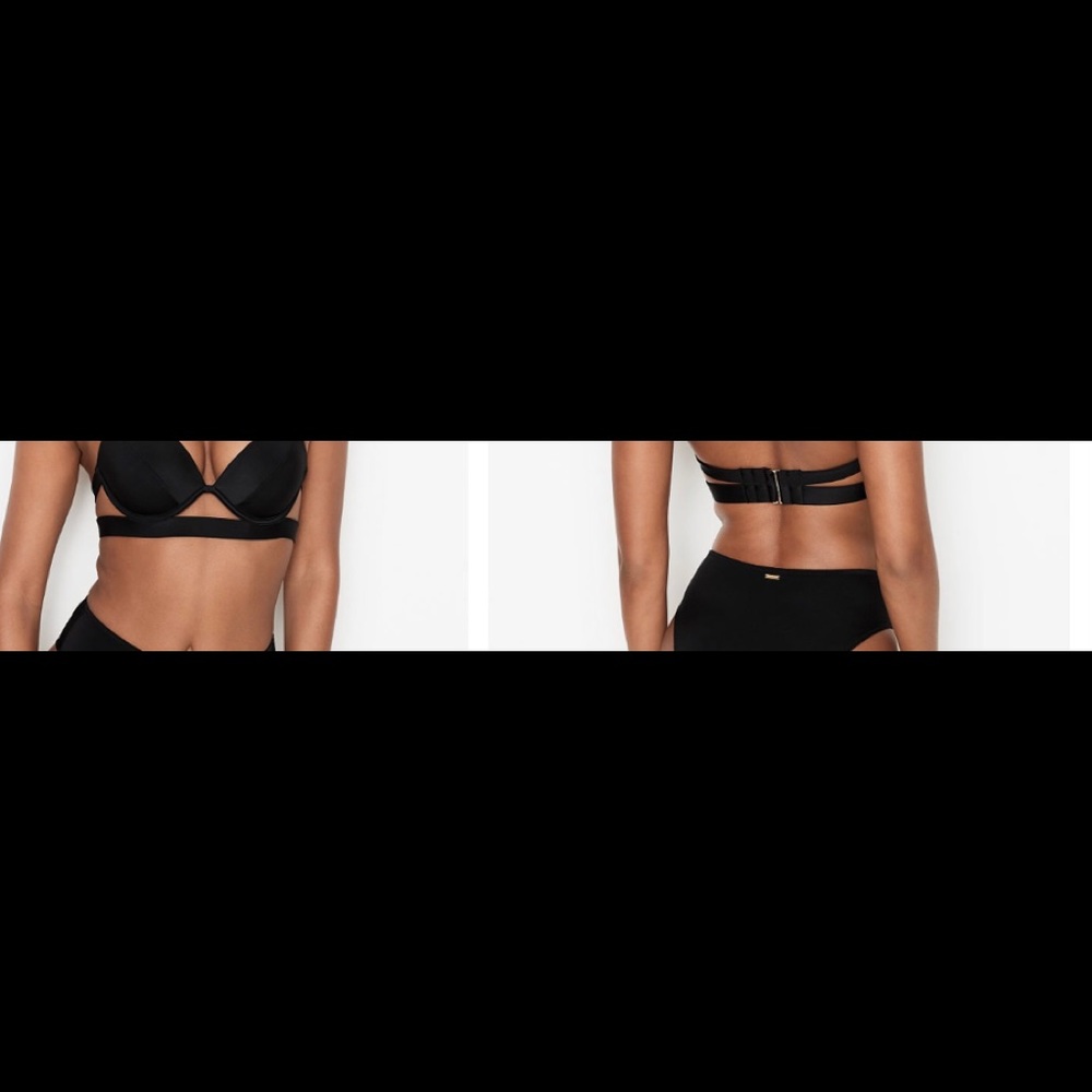 Victoria’s Secret black scrappy swim suit 36D/L